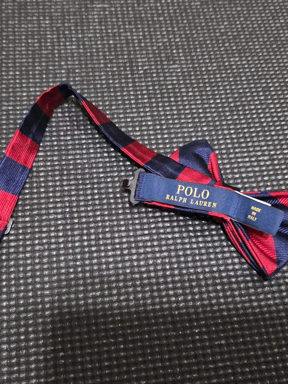 Polo by Ralph Lauren Red and Navy Striped Pre-Tied Bow Tie